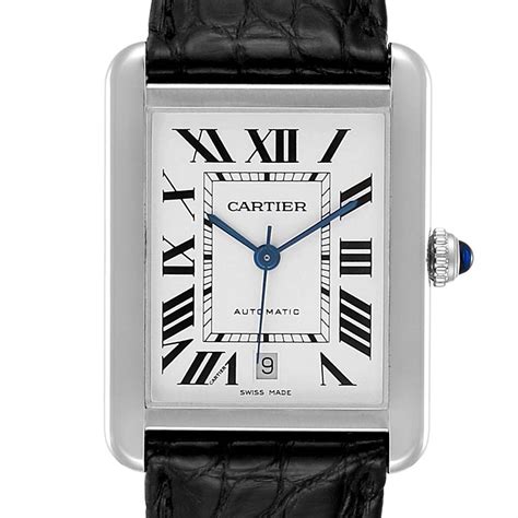 cartier mens tank watches|cartier tank stainless steel watch.